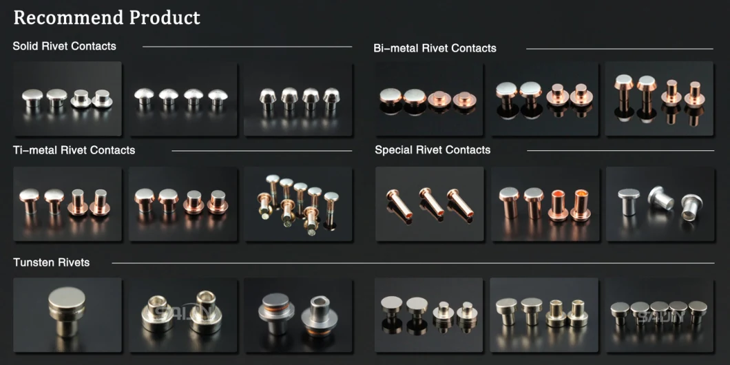 Silver Copper Bimetal Rivets Electrical Copper Contact Rivets Trimetal Silver Contact Rivet