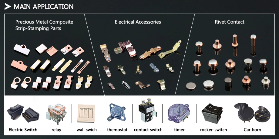 Powder Metallurgy Contacts Electrical Contact Point for Circuit Breaker Silver Contact Tips for Contactorsand Switches Electrical Contact Contact Tips Rivet