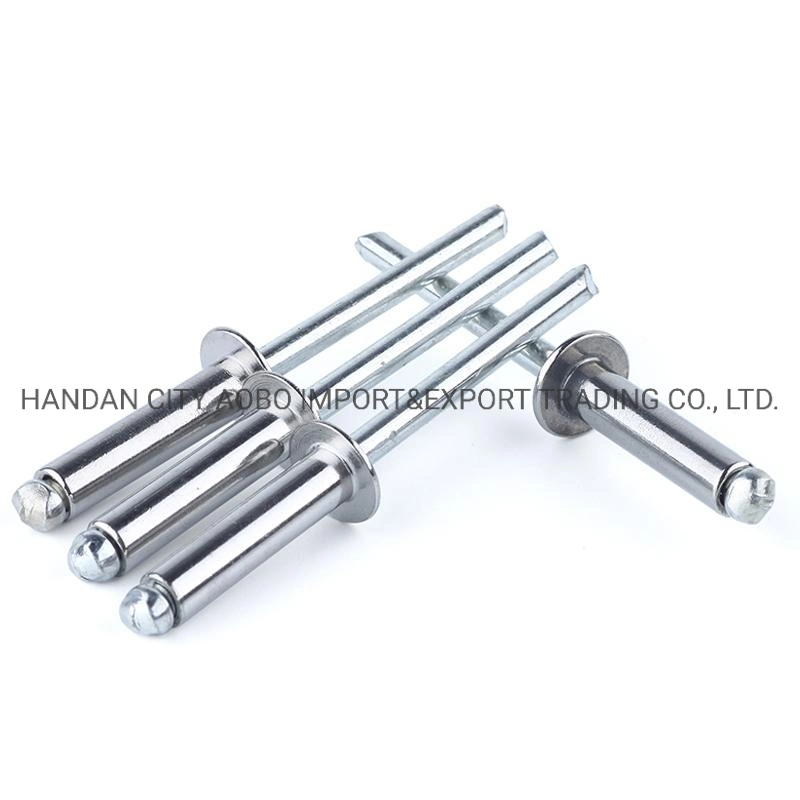 China Steel Mandrel Open End Blind Pop Rivets Contact Rivet Semi Tubular