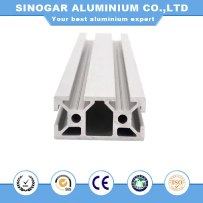 Perfil de aluminio industrial anodizado plateado de la ranura 4040 de la aleación de aluminio de 8m m para los marcos